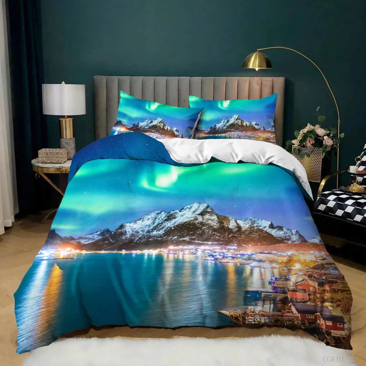 Aurora Borealis quilt cover fade resistant