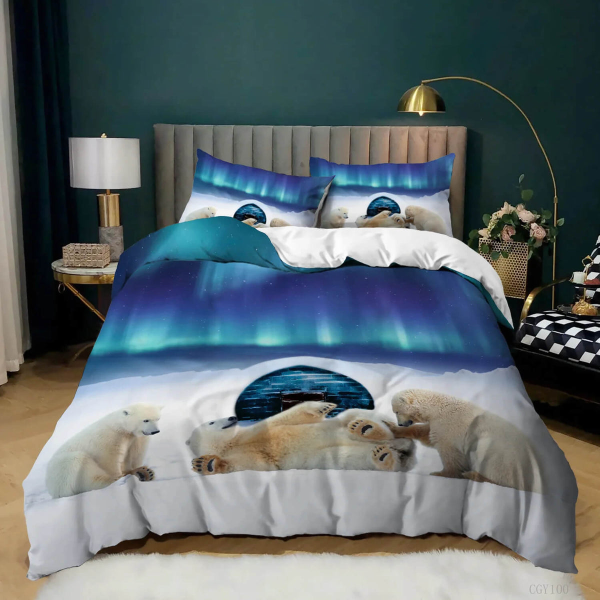 Scenic aurora doona cover for teens bedroom decor