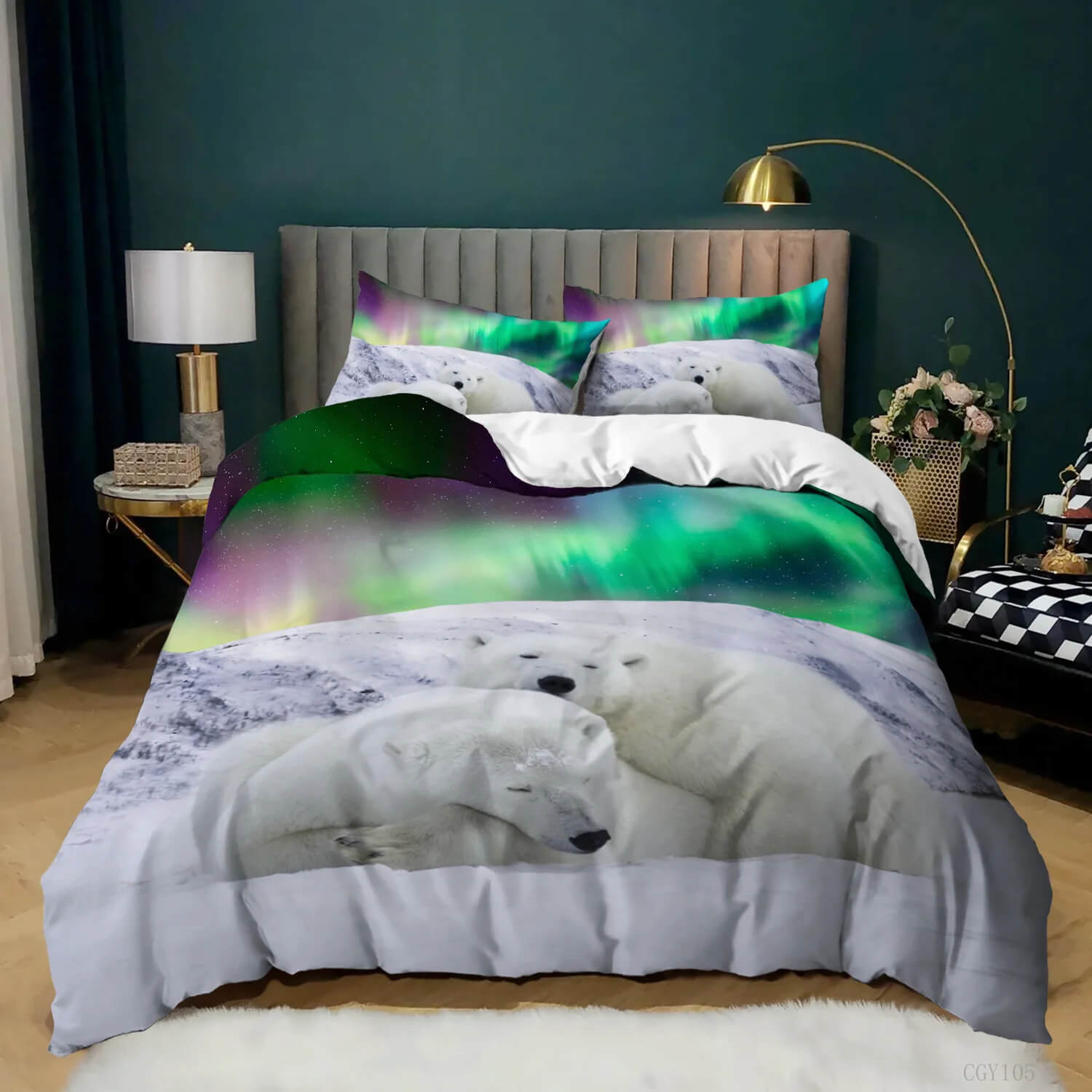 Aurora landscape doona cover