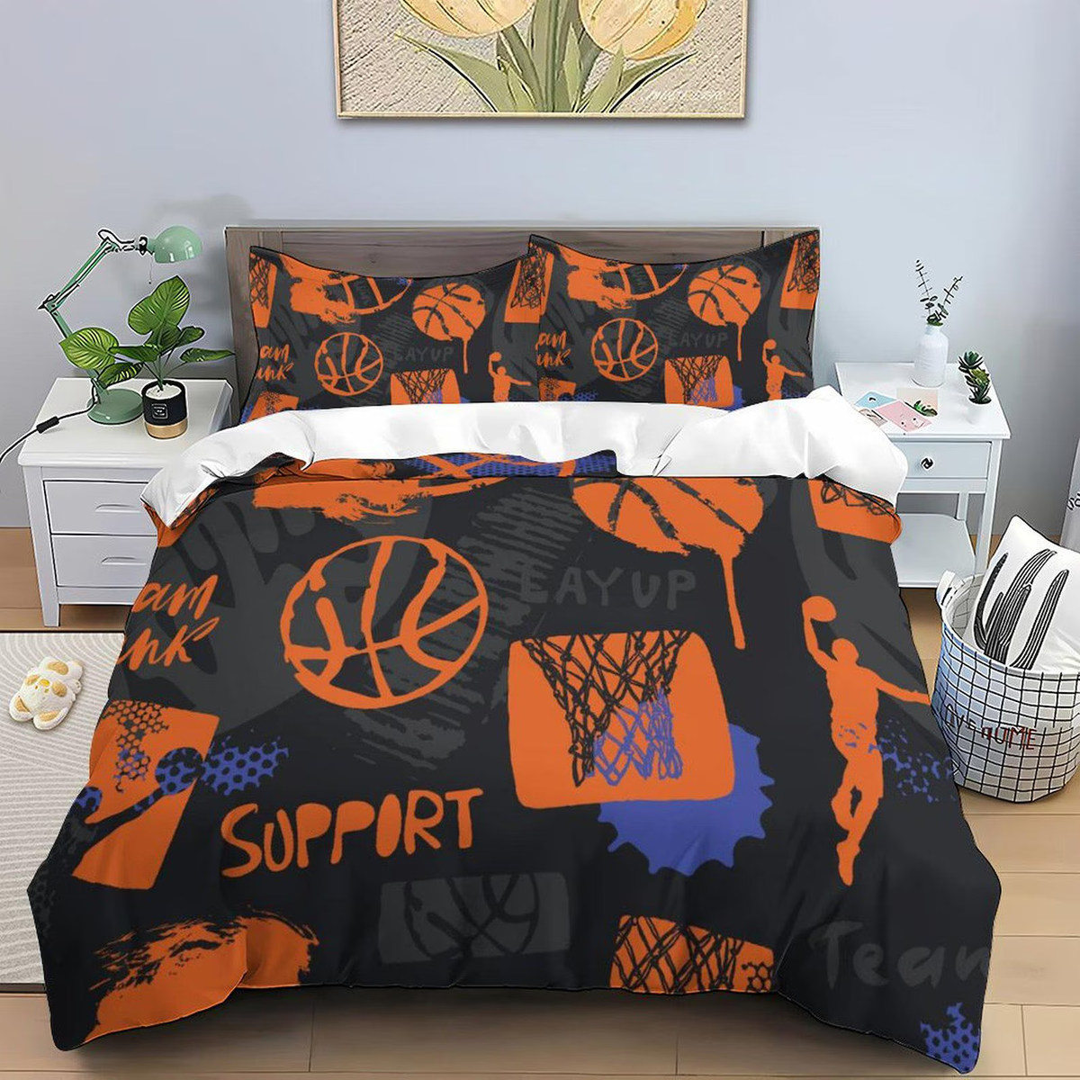 Basketball quilt cover set for boys and sports fans