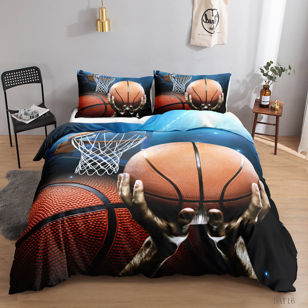 Sports-themed quilt cover for boys bedroom decor