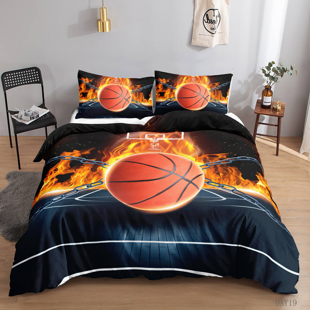Basketball bedding idea for teenage bedrooms