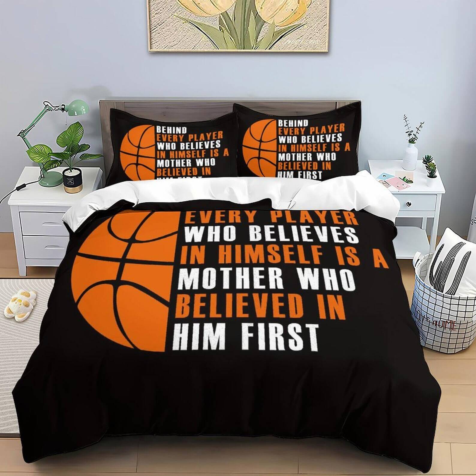 Sports quilt cover set for basketball fans