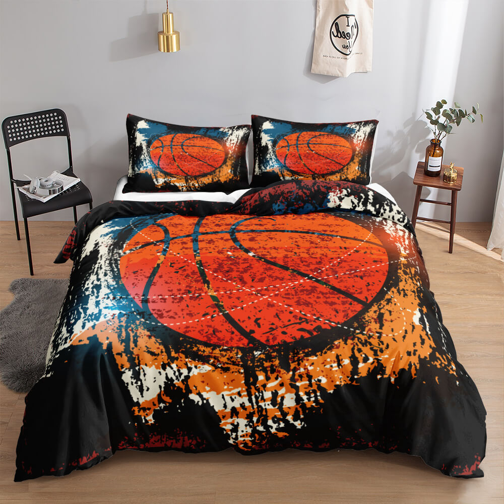 Basketball bedroom decor with themed quilt cover