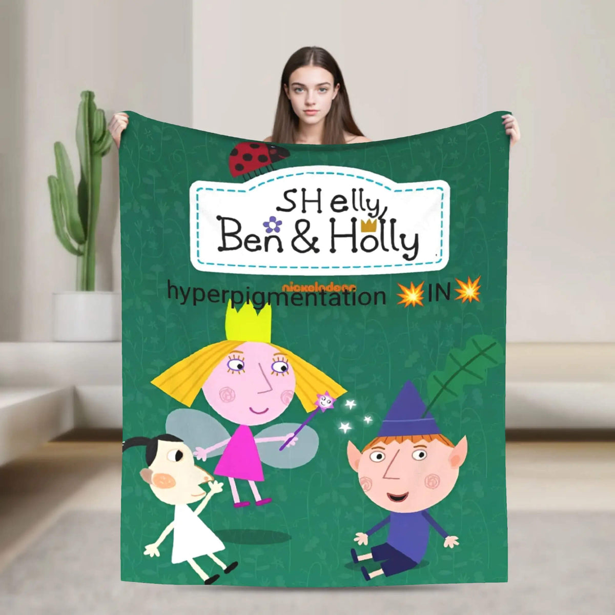 Cartoon throw blanket for kids bedroom