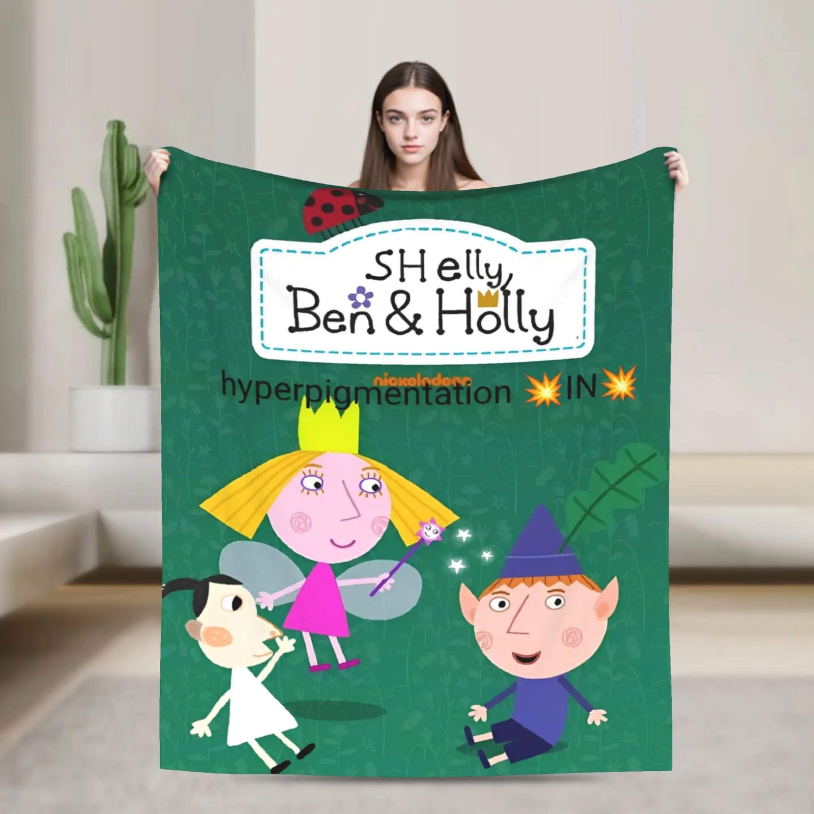 Cartoon throw blanket for kids bedroom