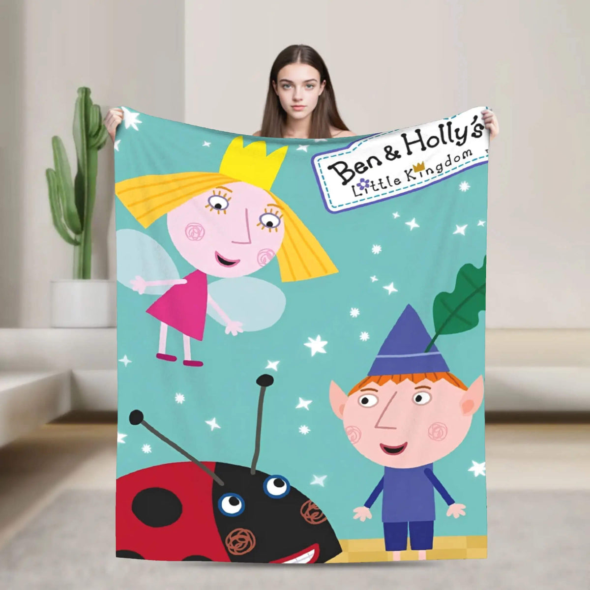 Ben and Holly blanket on bed