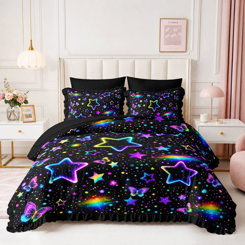 multi color star bedding for kids teens and adults