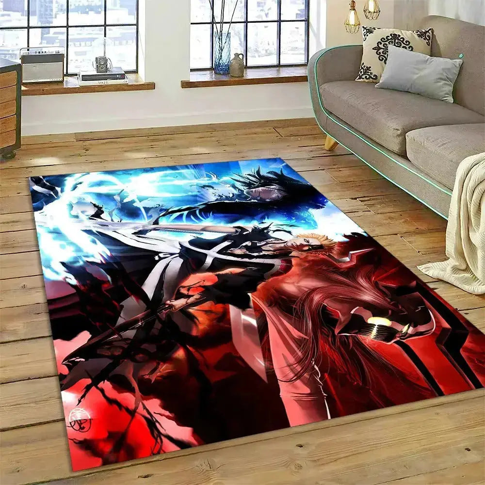 Large Anime Bleach Japan cartoon area rug – vibrant non-slip carpet for living room, bedroom, or anime-themed decor