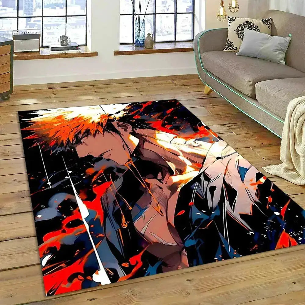 Bleach anime area rug featuring popular character from Bleach series – non-slip floor mat for bedroom or anime room decor