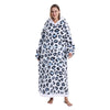 Blue Leopard Long Hoodie Blanket
