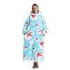 Blue Snowman Long Hoodie Blanket
