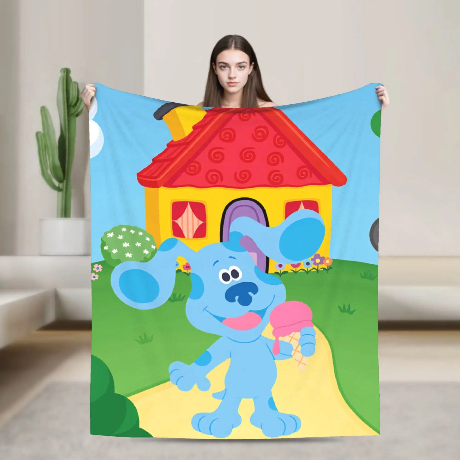 Blue’s Clues blanket soft cartoon flannel throw