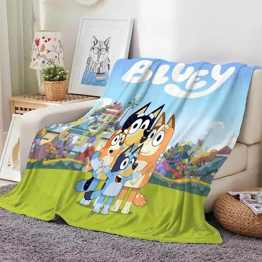 Bluey Family Cartoon Kids Throw Blanket Zirconic
