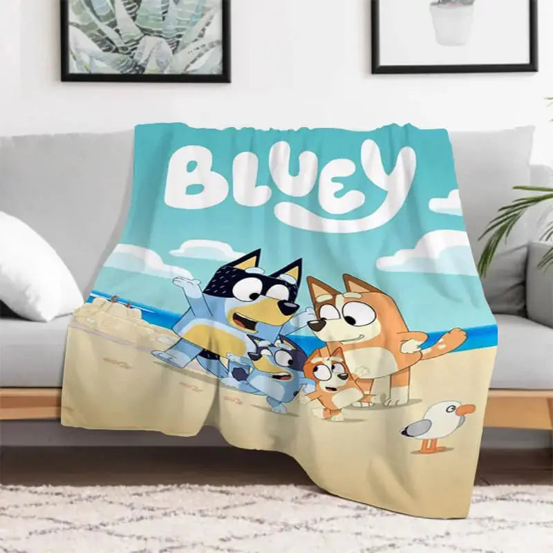 Bluey Family Cartoon Flannel Blanket Zirconic