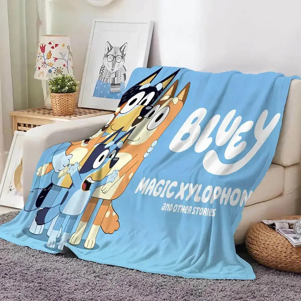 Bluey Family Cartoon Sofa Throw Blanket Zirconic