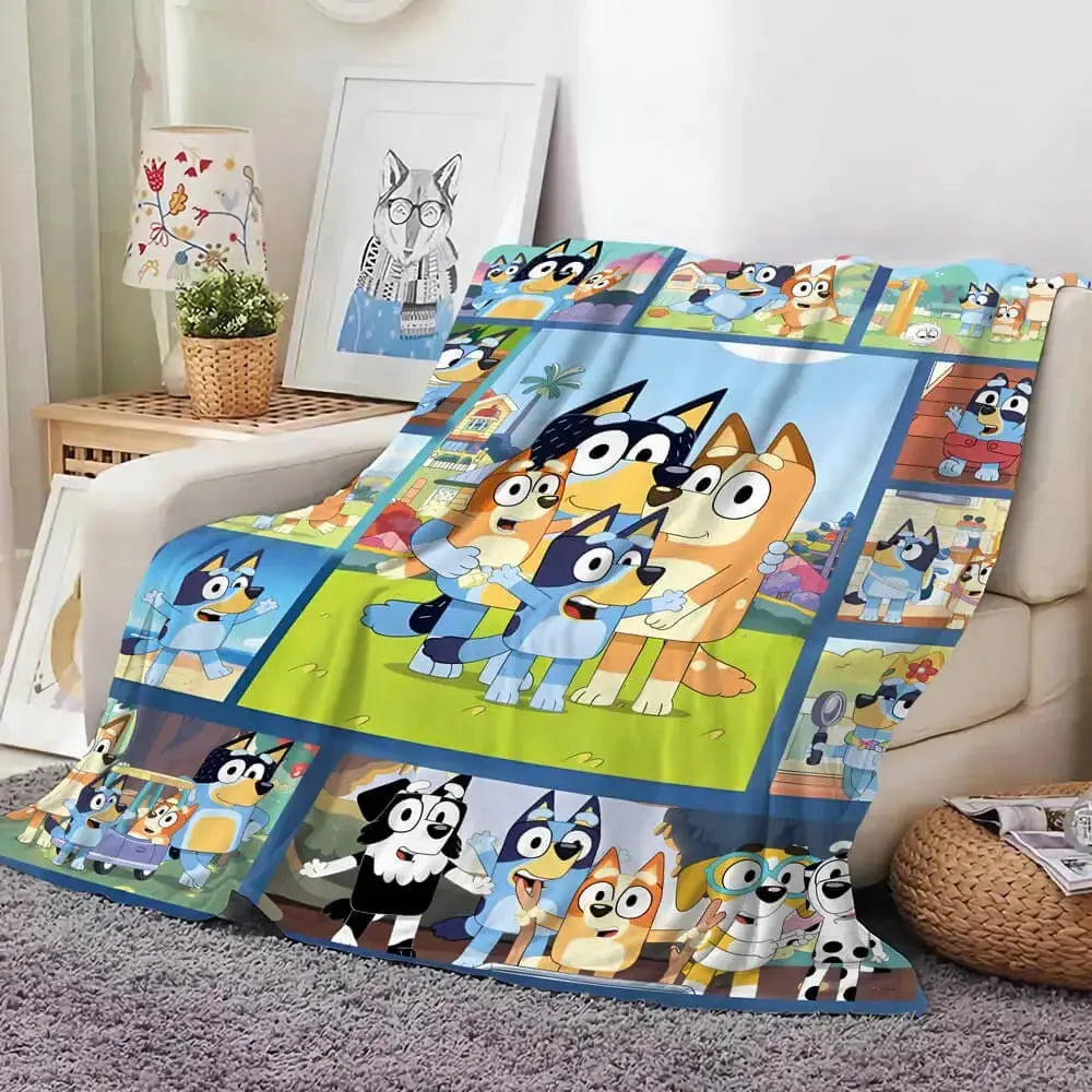 Bluey Family Cartoon Lounge Throw Blanket Zirconic
