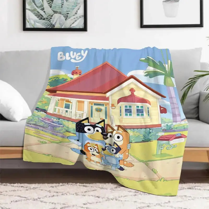 Bluey Chilli & Bandit Kids Throw Blanket Zirconic