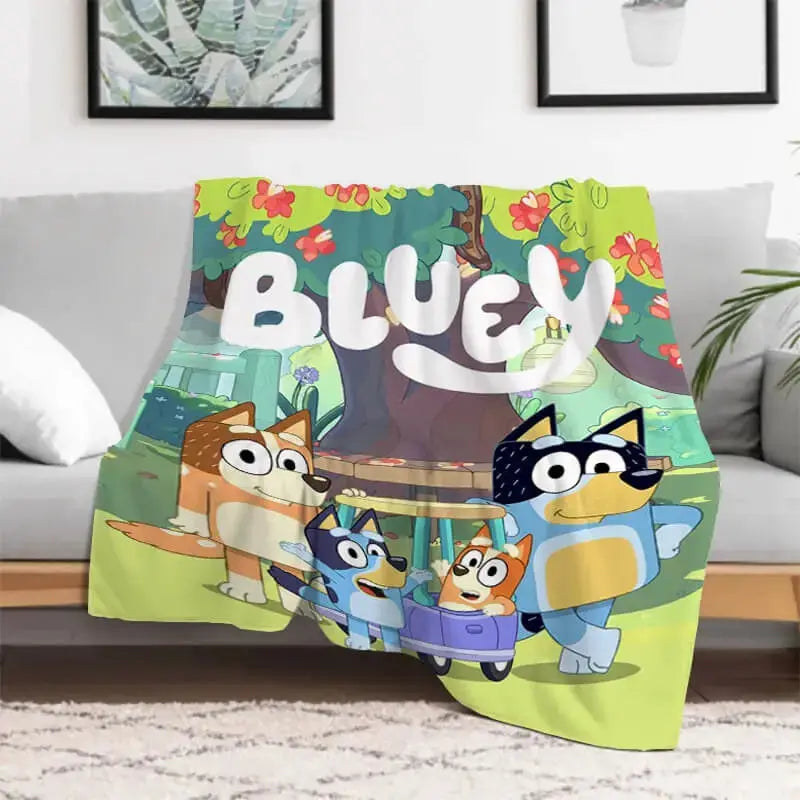 Bluey Family Cartoon Kids Flannel Blanket Zirconic