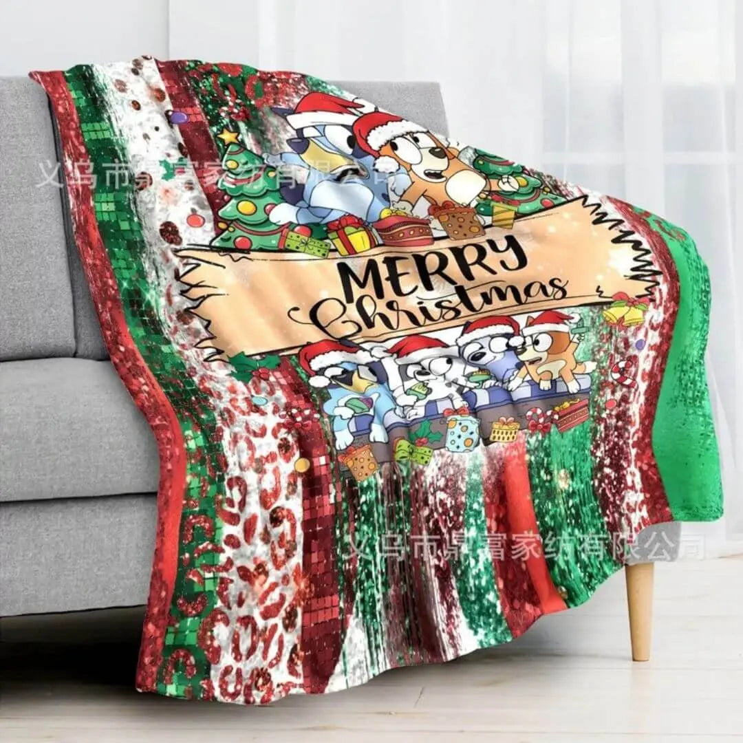 Bluey Friends Christmas Throw Blanket