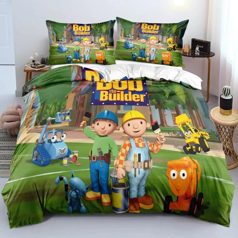 Kids cartoon Bob the Builder bedding set