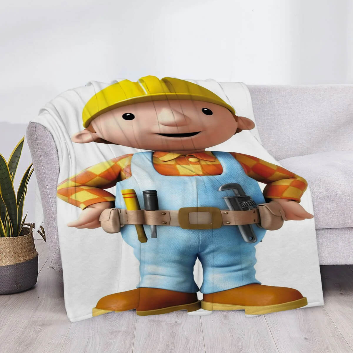Bob the Builder blanket on kids bed