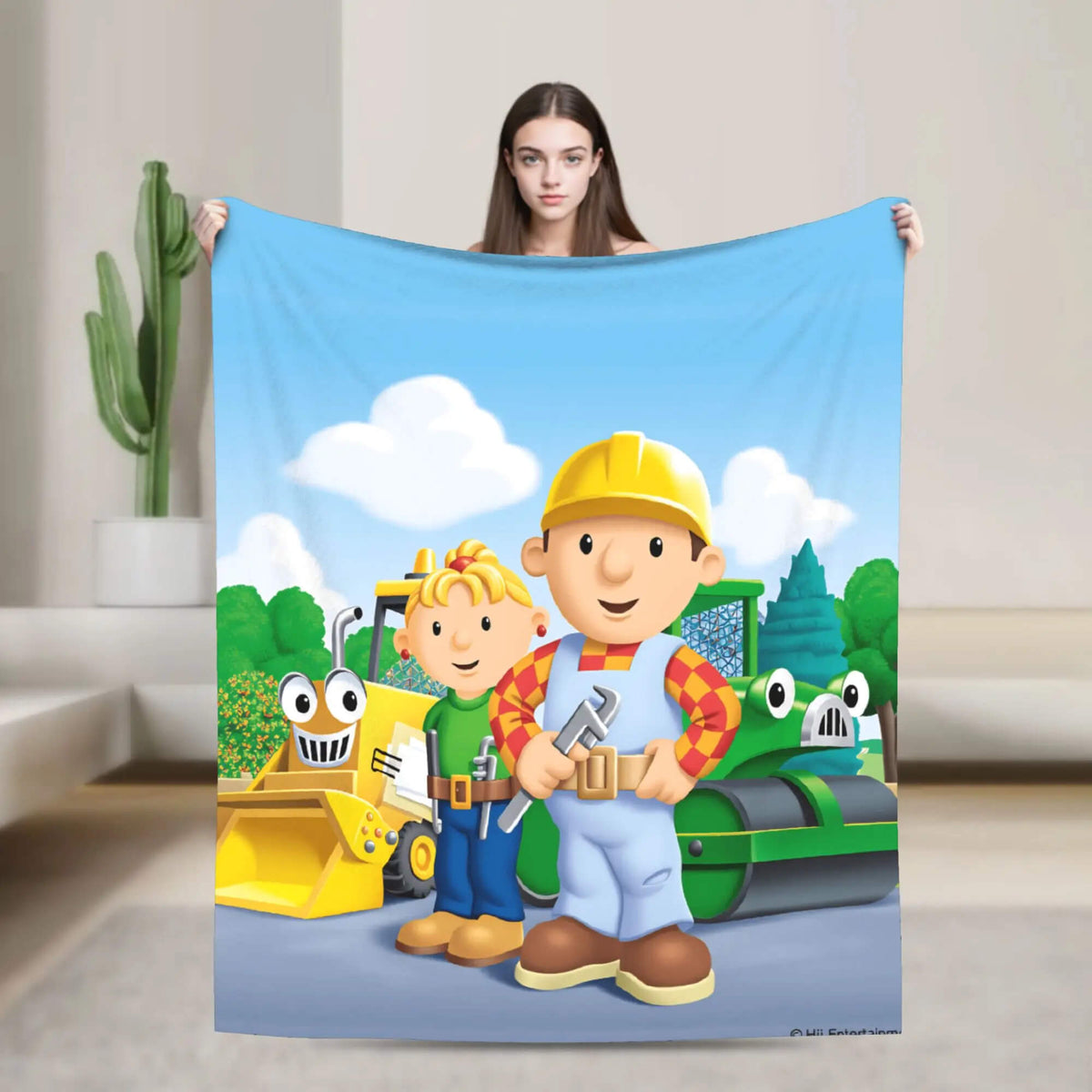Soft fluffy Bob the Builder blanket for kids