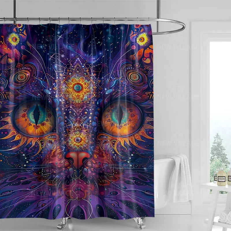 Bohemian Cat Shower Curtain My Store