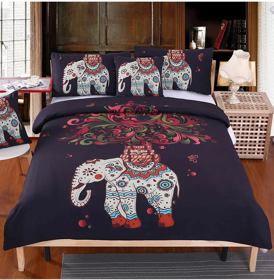 Bohemian Mandala Elephant Duvet Cover My Store