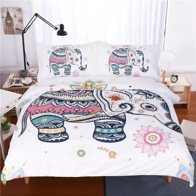Bohemian Mandala Elephant Duvet Cover My Store