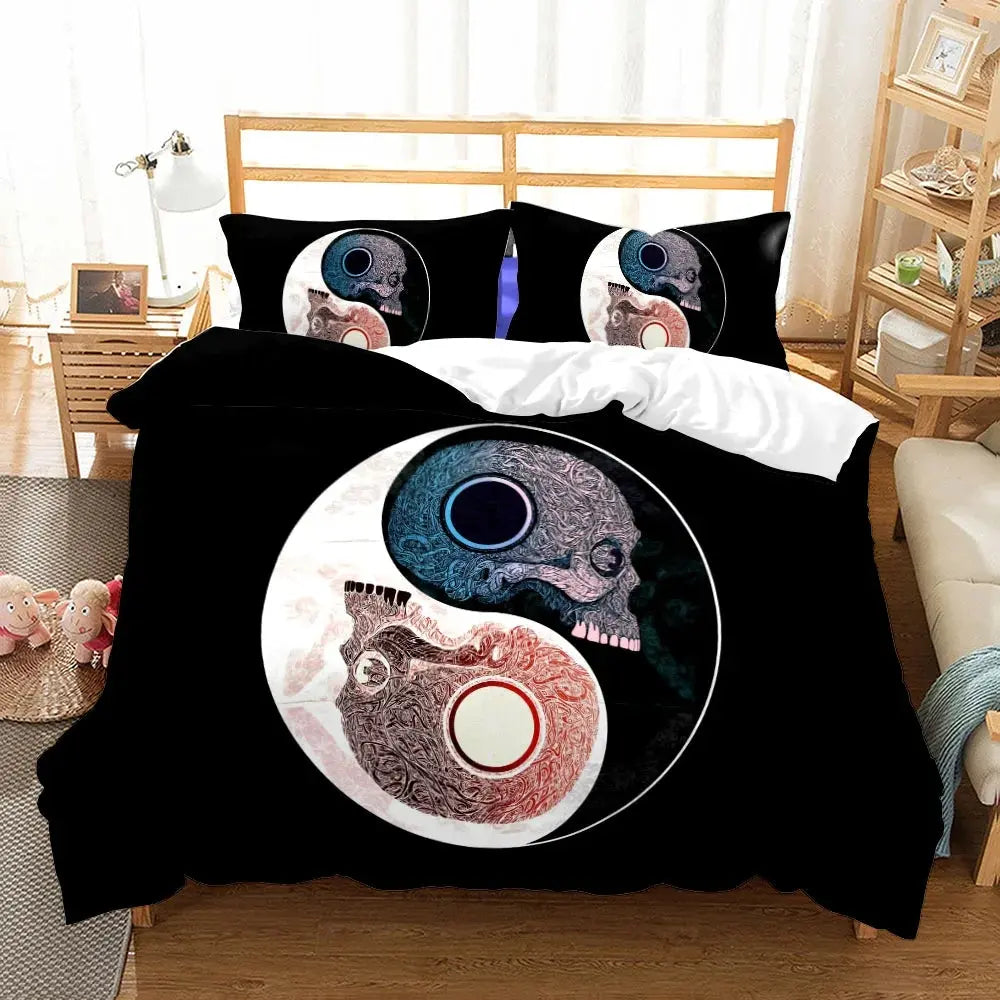 Bohemian Mandala Skull Duvet Cover My Store