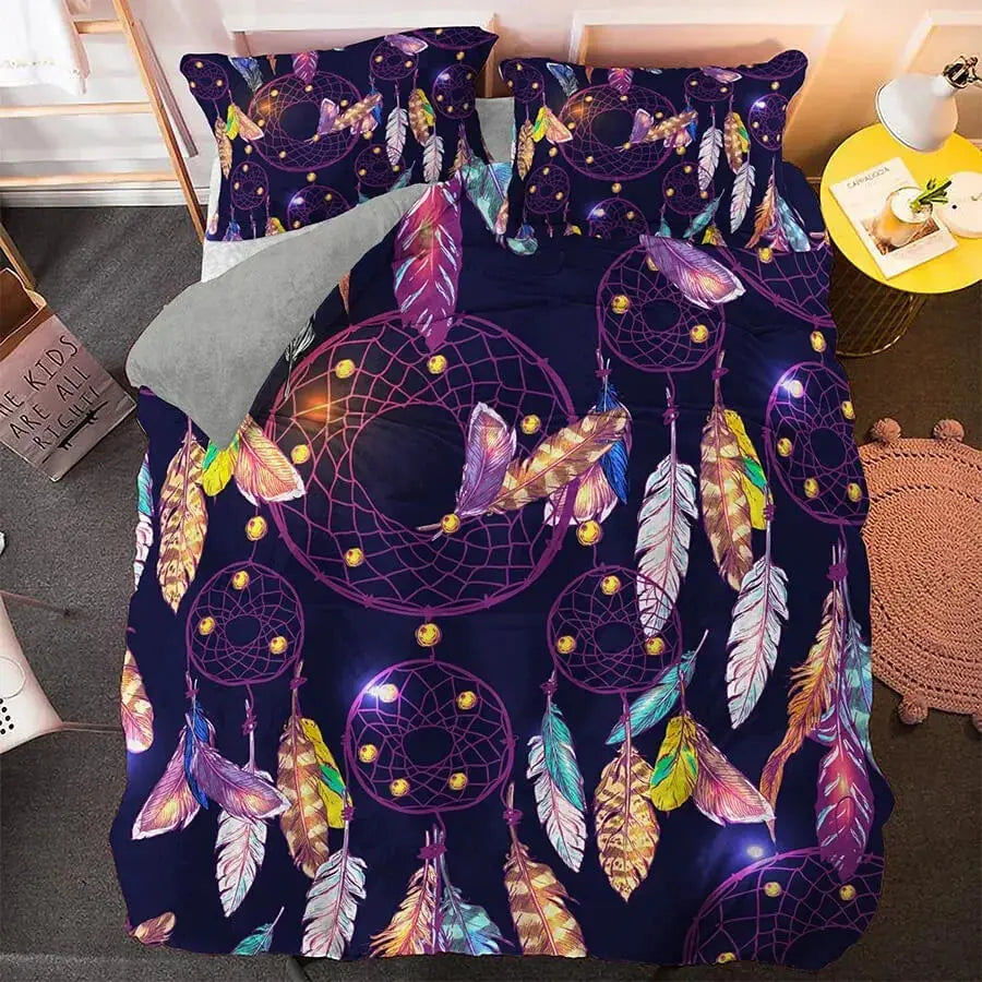 Boho Feathers Dream Catcher Quilt Cover