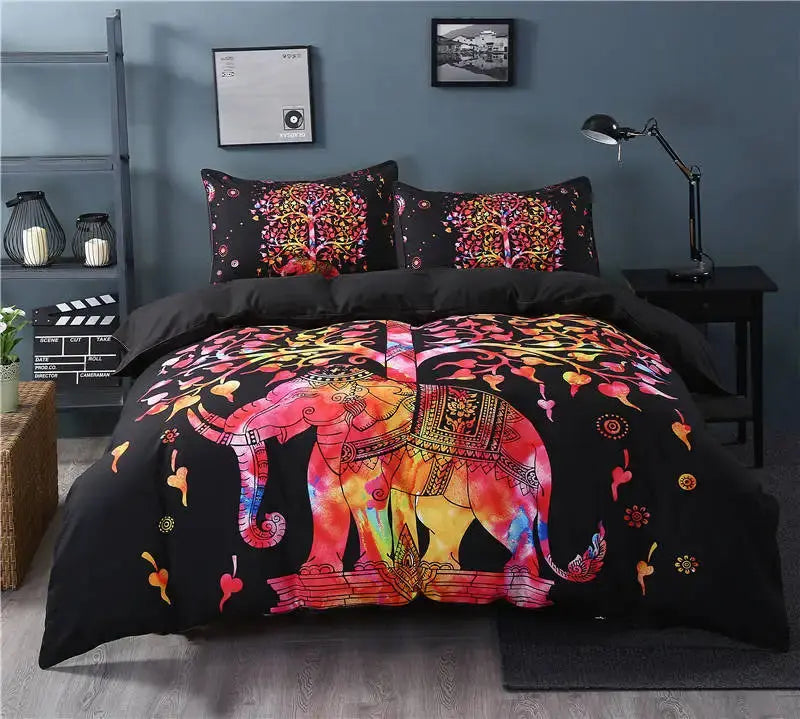 Boho Mandala Elephant Duvet Cover My Store