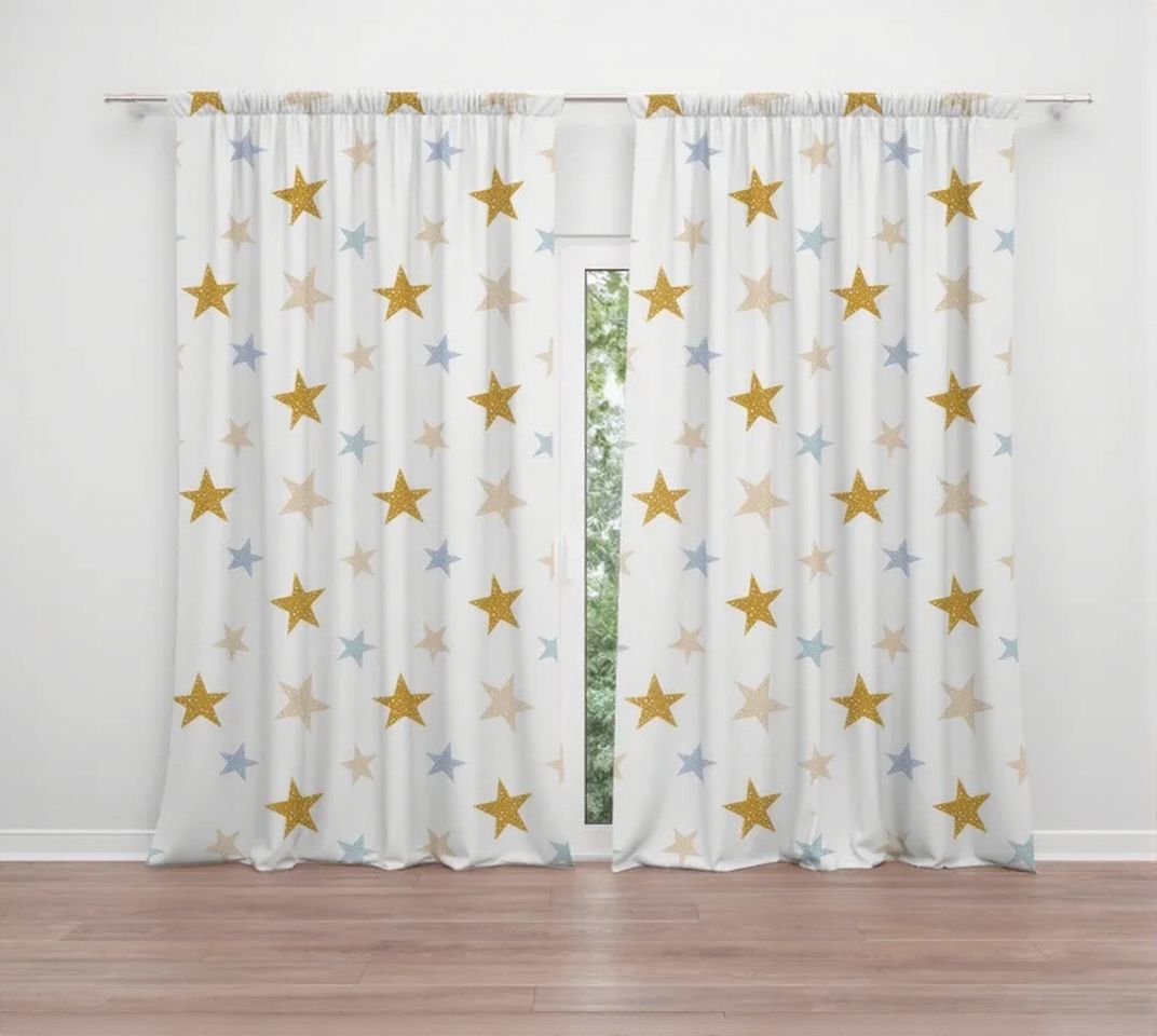 Boho Stars Baby Boy Room Curtain Nursery Curtains Window Curtains