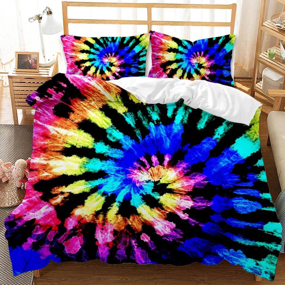 Boho style duvet cover set for king size bed