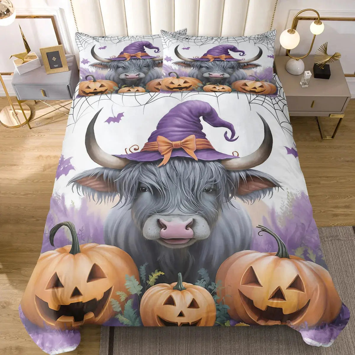 Bull Head Pumpkins Duvet Cover My Store