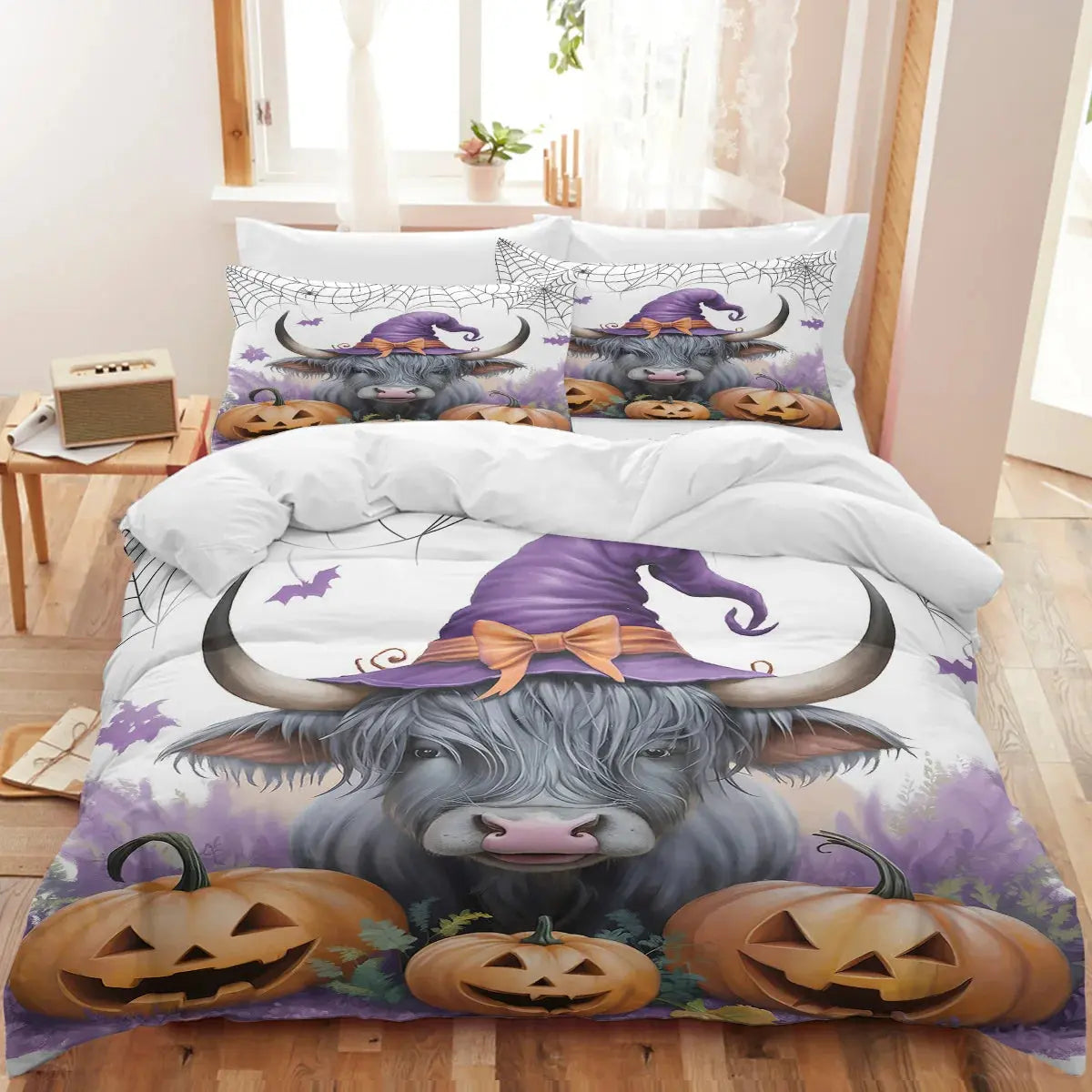 Bull Head Pumpkins Duvet Cover My Store