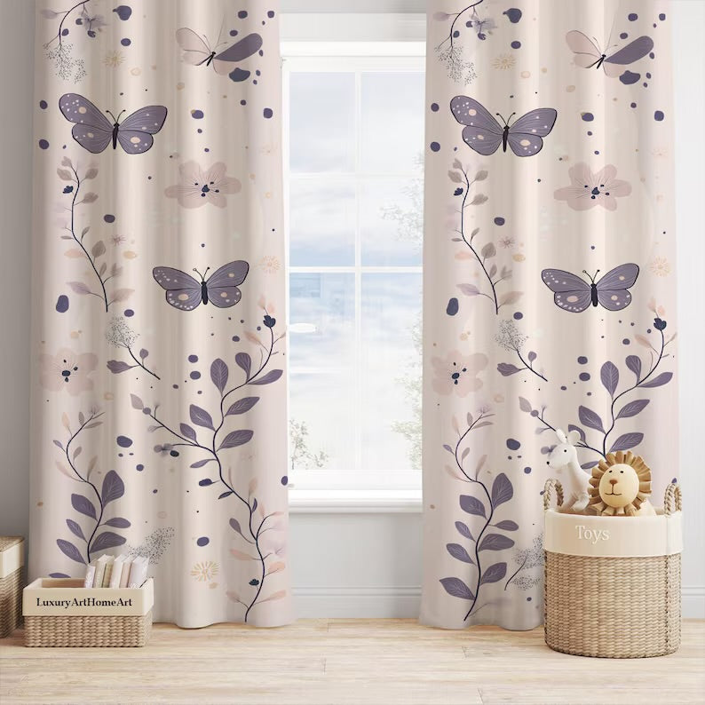 Butterfly Nursery Curtains: Baby Boy Room Decor