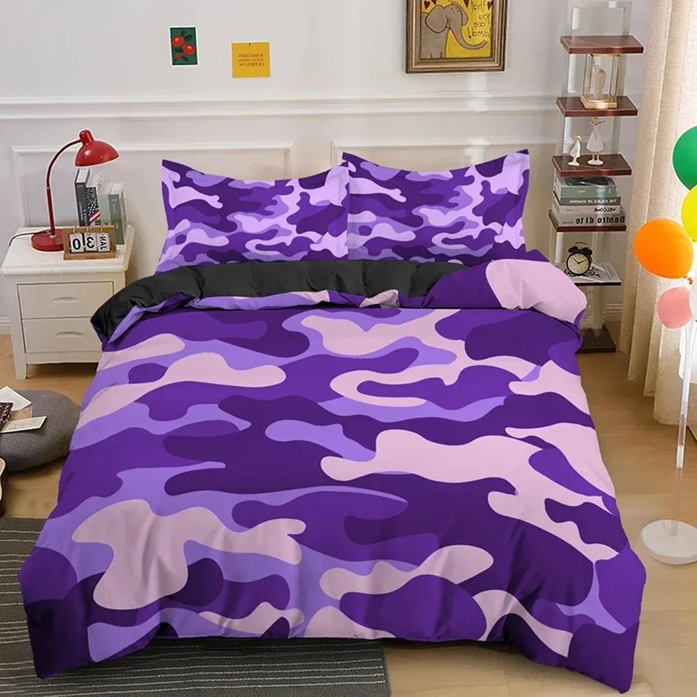 camouflage bedding vibrant print