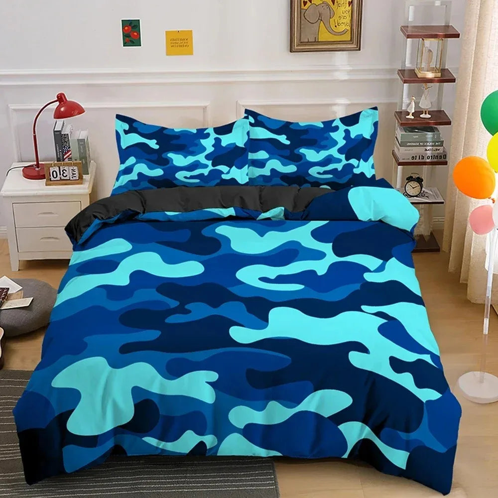 camouflage doona cover kids bedroom