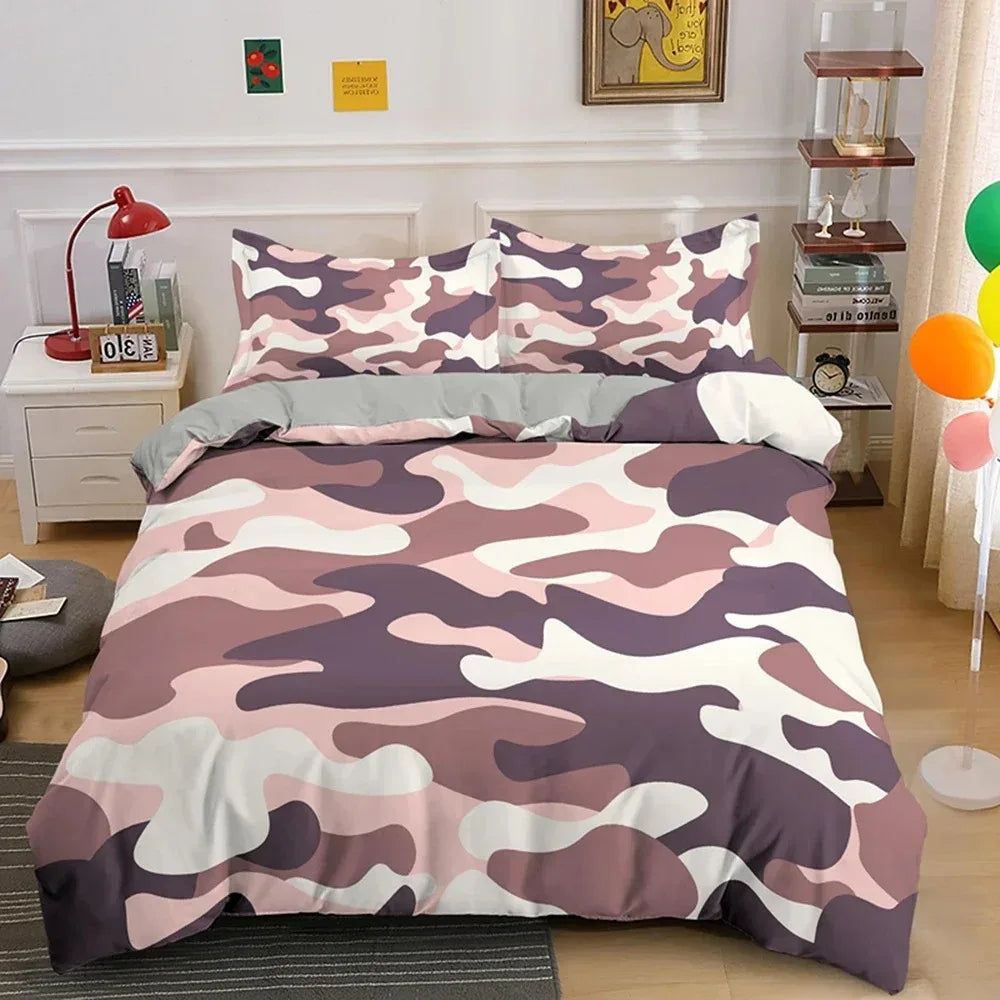 camo bedding decorative set