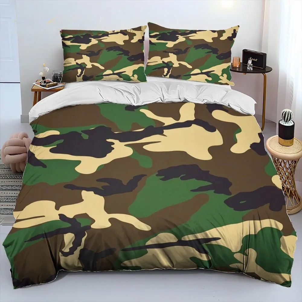 camo quilt cover bedroom decor