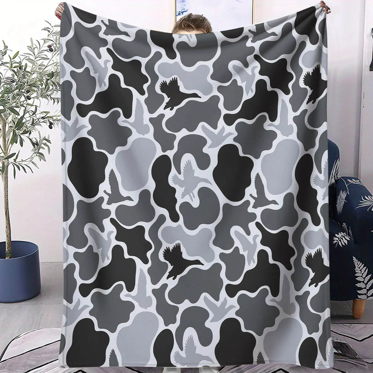 camouflage flannel blanket for bed