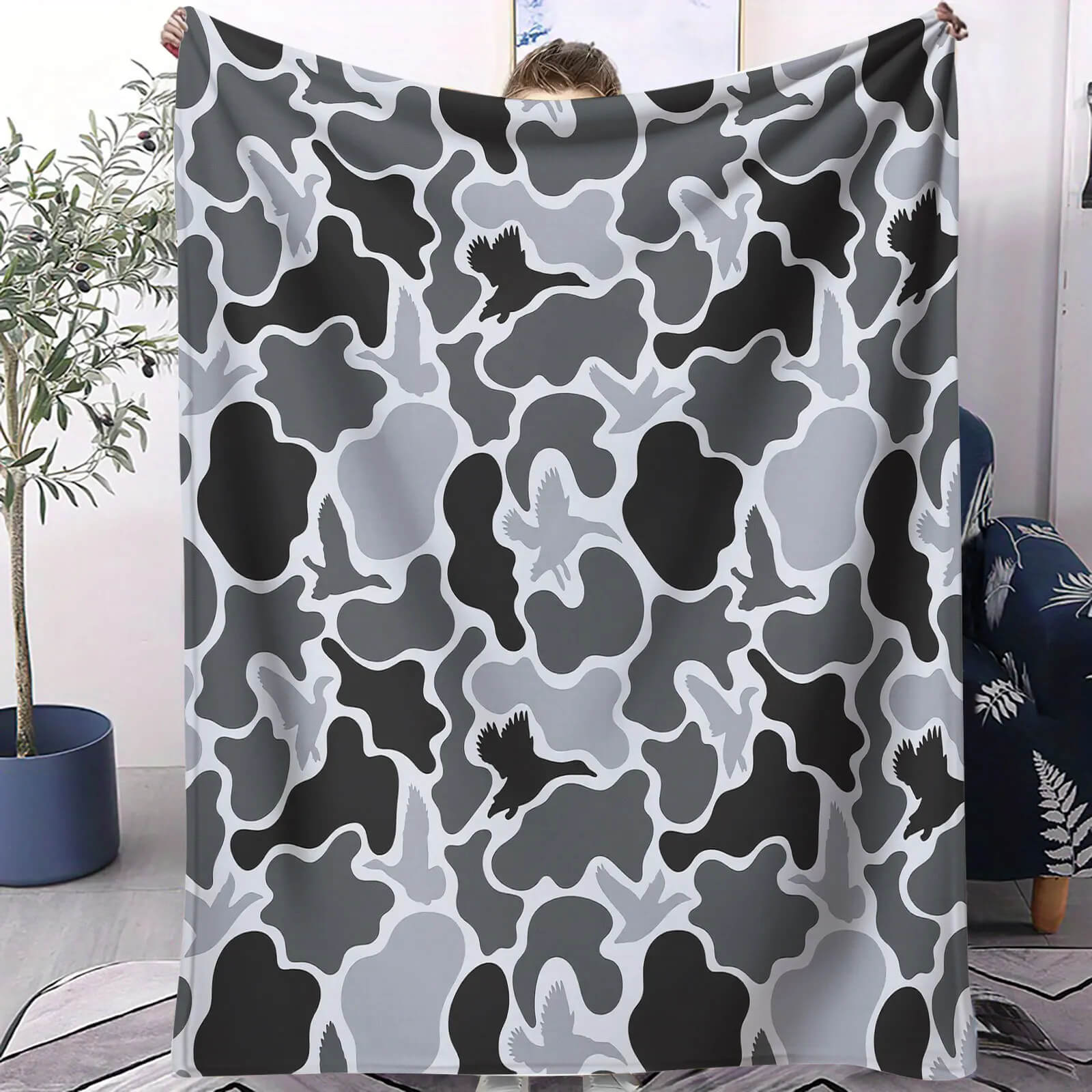 camouflage flannel blanket for bed