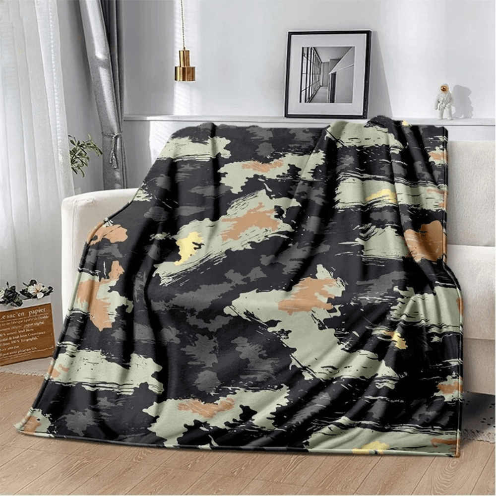 black camo throw for sofa and bed