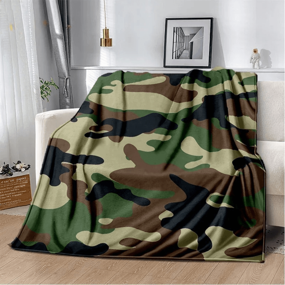 soft flannel camo blanket for couch