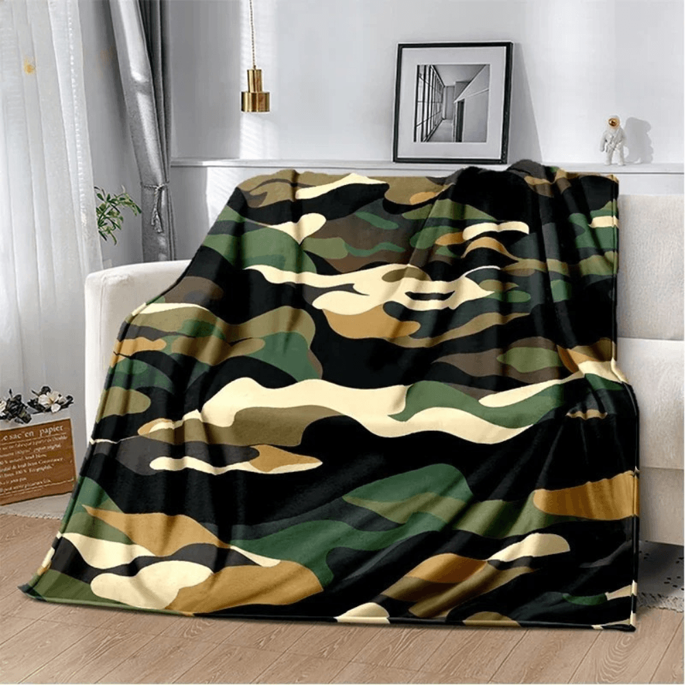 green camo blanket for bedroom decor