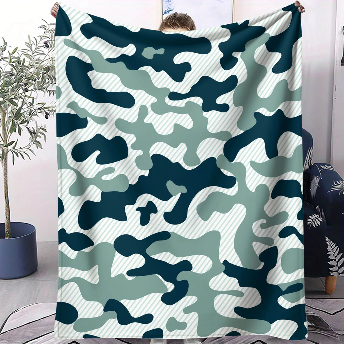 military style camouflage blanket cozy design