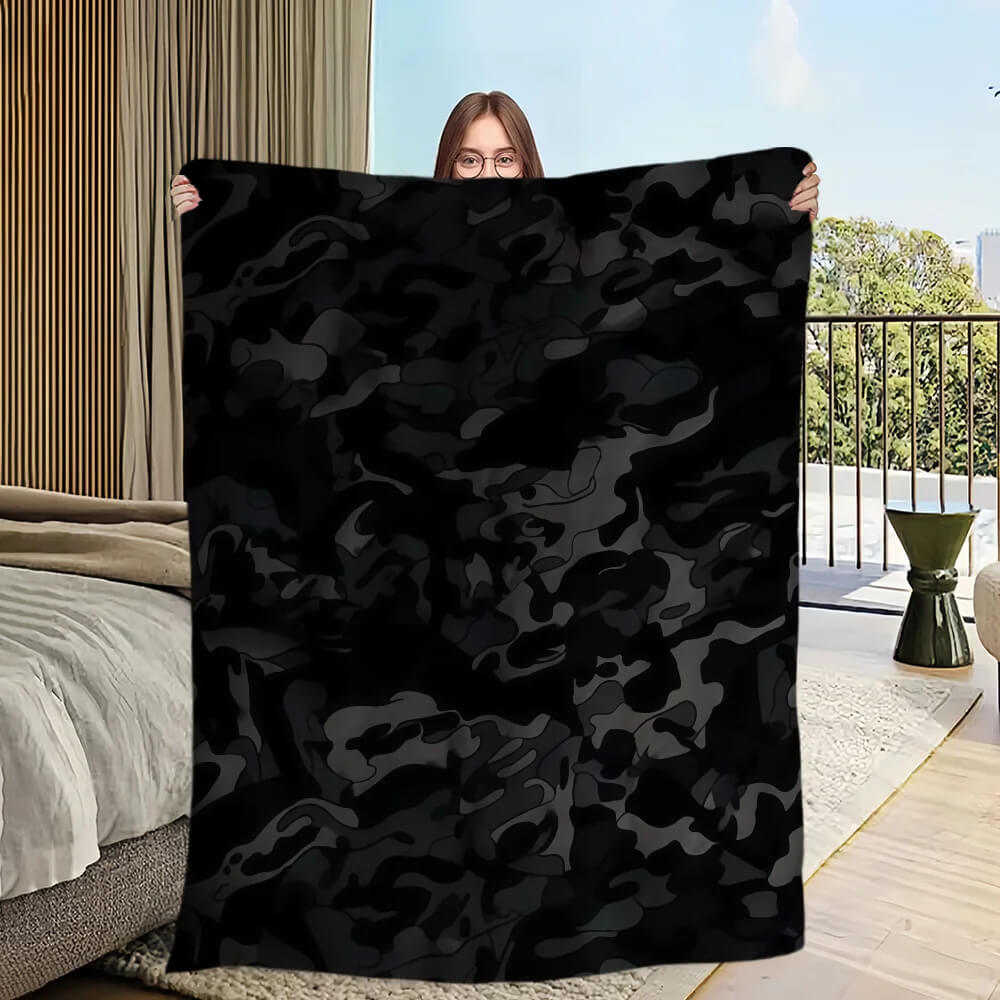 camo print blanket for bedroom decor
