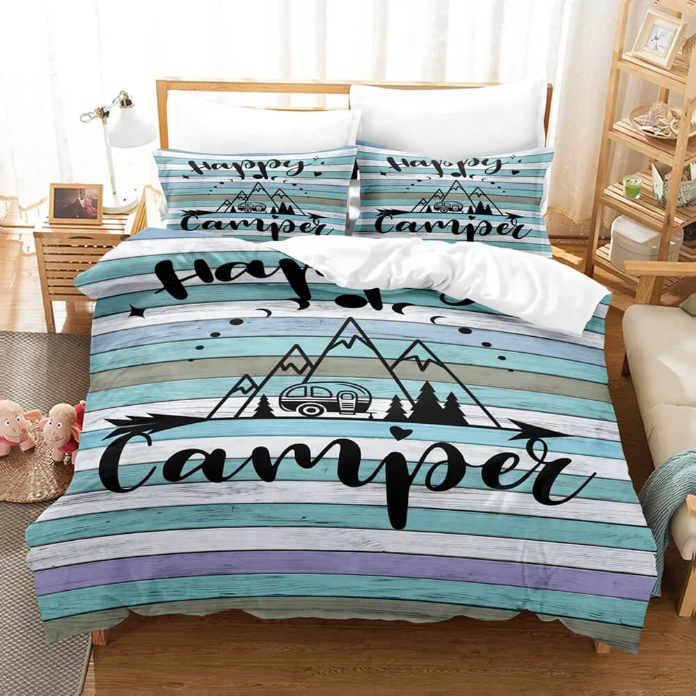 Happy camper kids comforter cover